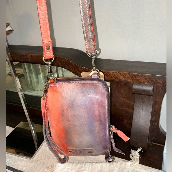 NWT Bed Stu Leather Alelike Crossbody Wristlet Phone Wallet Cotton Candy $215 - Picture 6 of 16